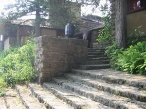 A contemporary view of the Entry Steps at Taliesin.