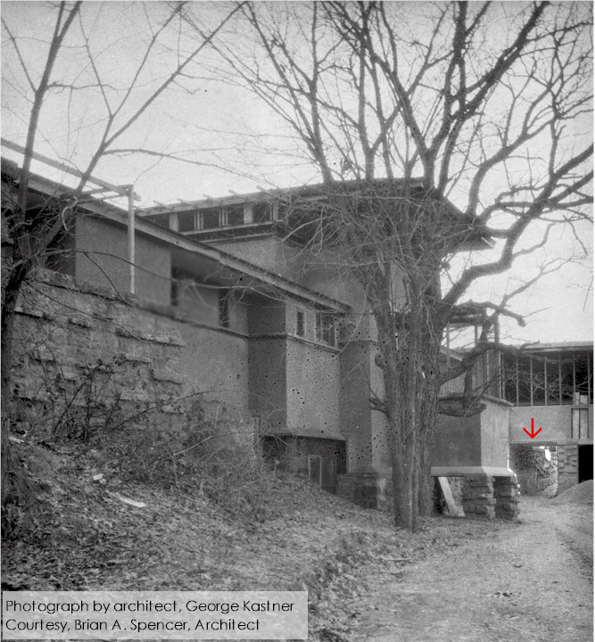 Photograph of a part of Taliesin taken on December 17, 1928. Photograph by architect George Kastner. Courtesy, Brian A. Spencer