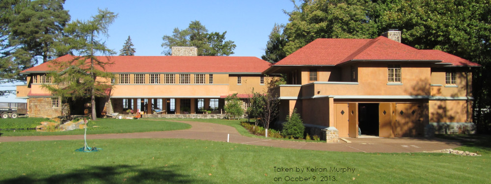 Color photograph of the Isabelle Martin House by Frank Lloyd Wright in Derby, NY. Photo by Keiran Murphy